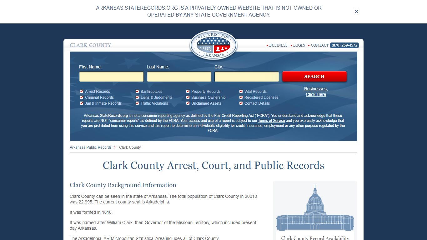 Clark County Arrest, Court, and Public Records